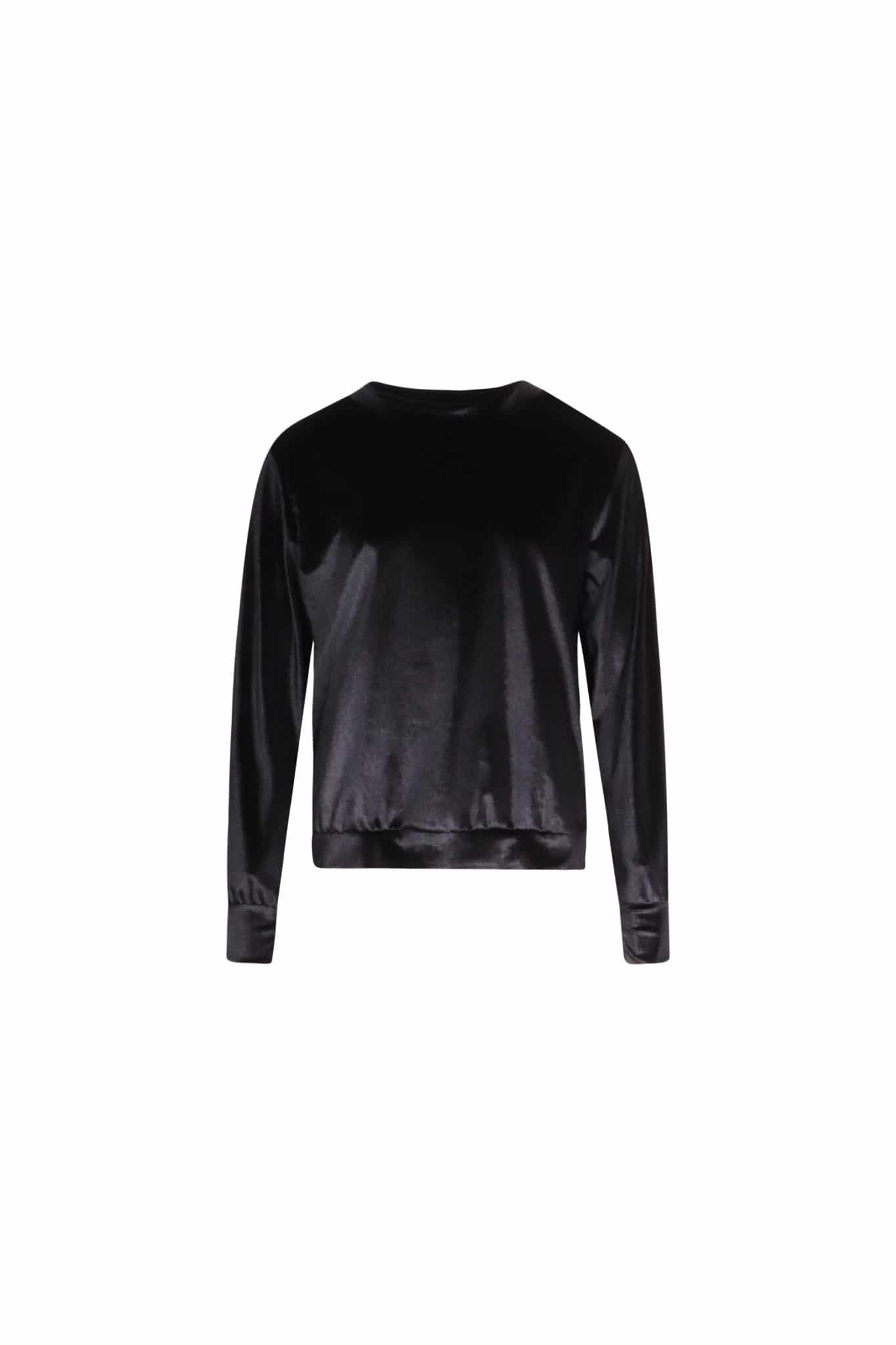 sweat noir velours ensemble homewear photo buste