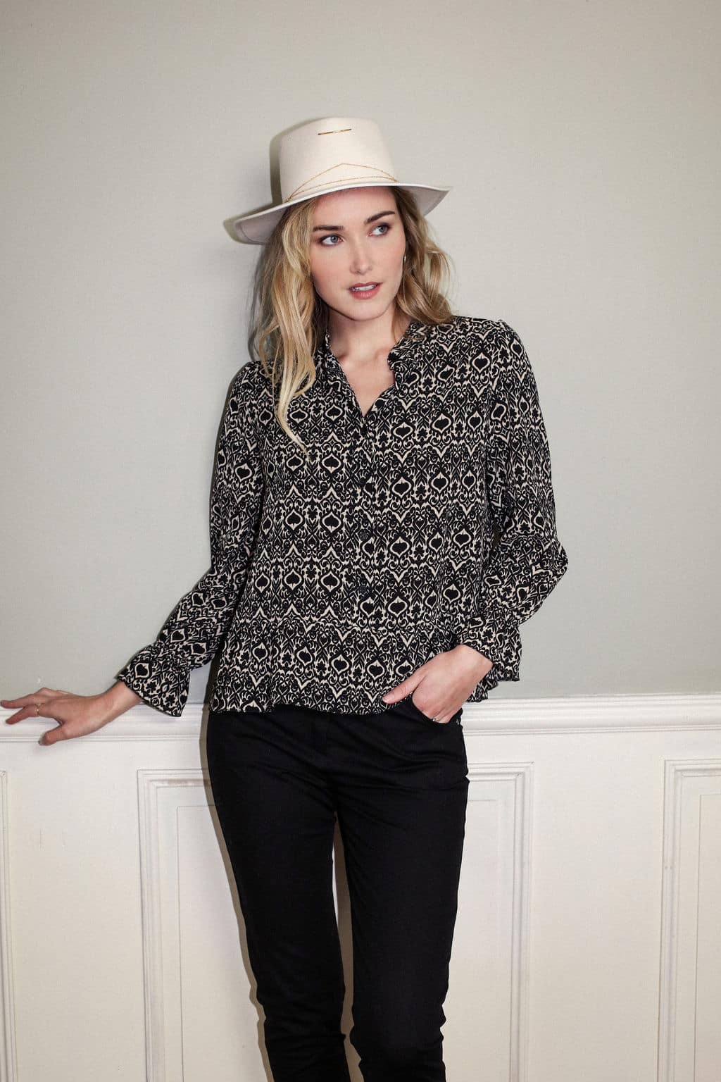 Baroque print blouse