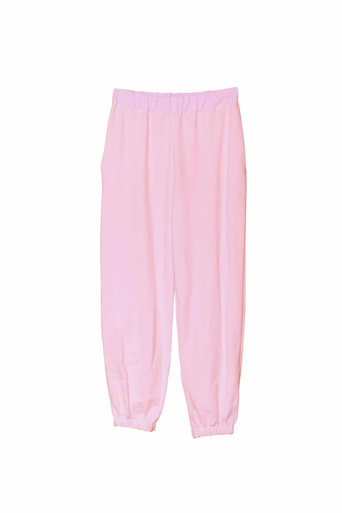 pantalon jogging molleton rose taille élastiqué photo buste