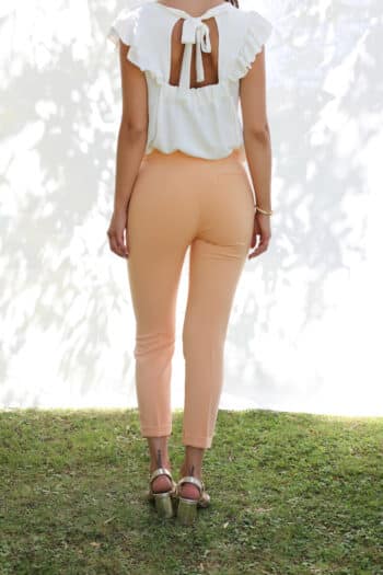 pantalon tailleur abricot ourlet