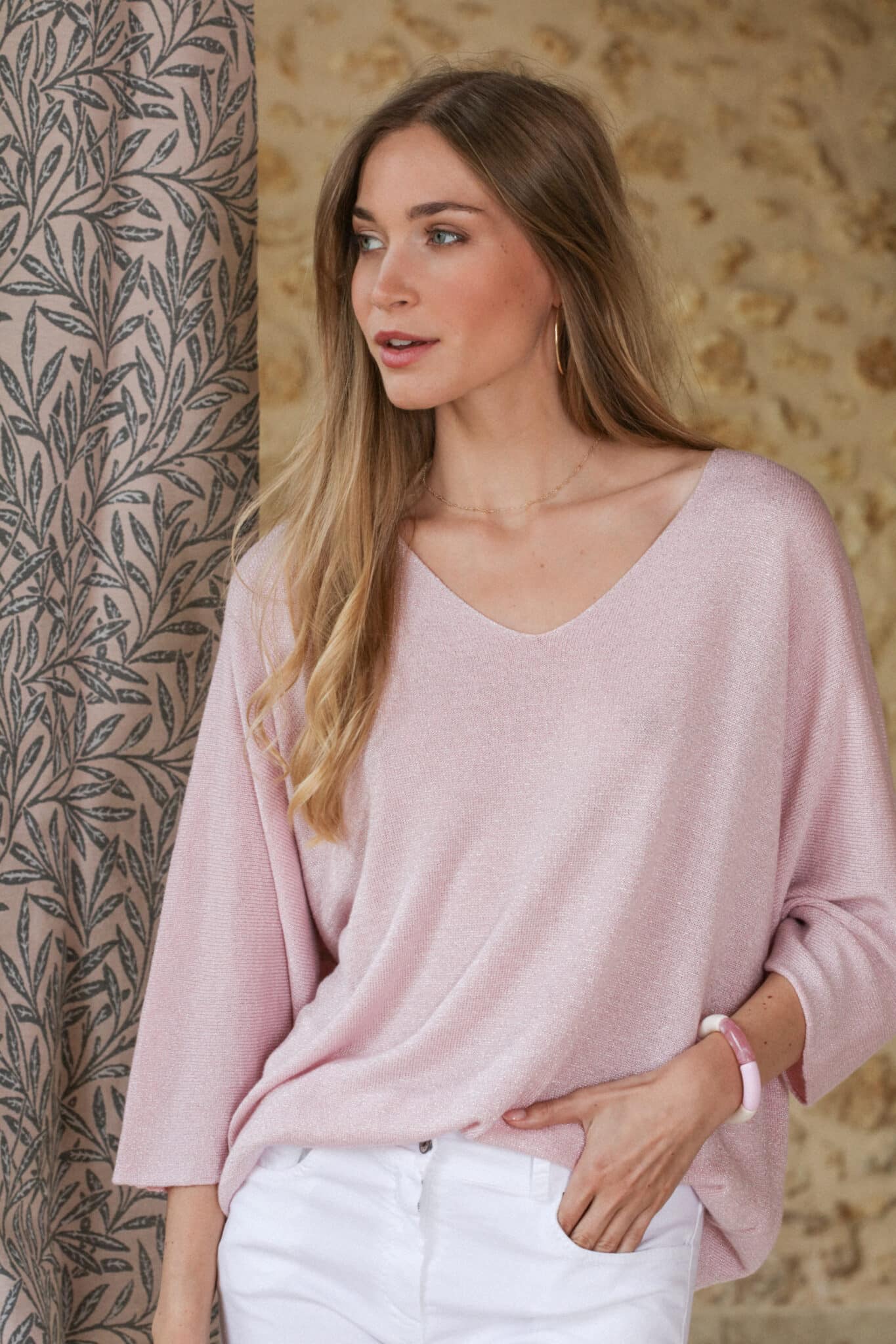 Lurex pink sweater