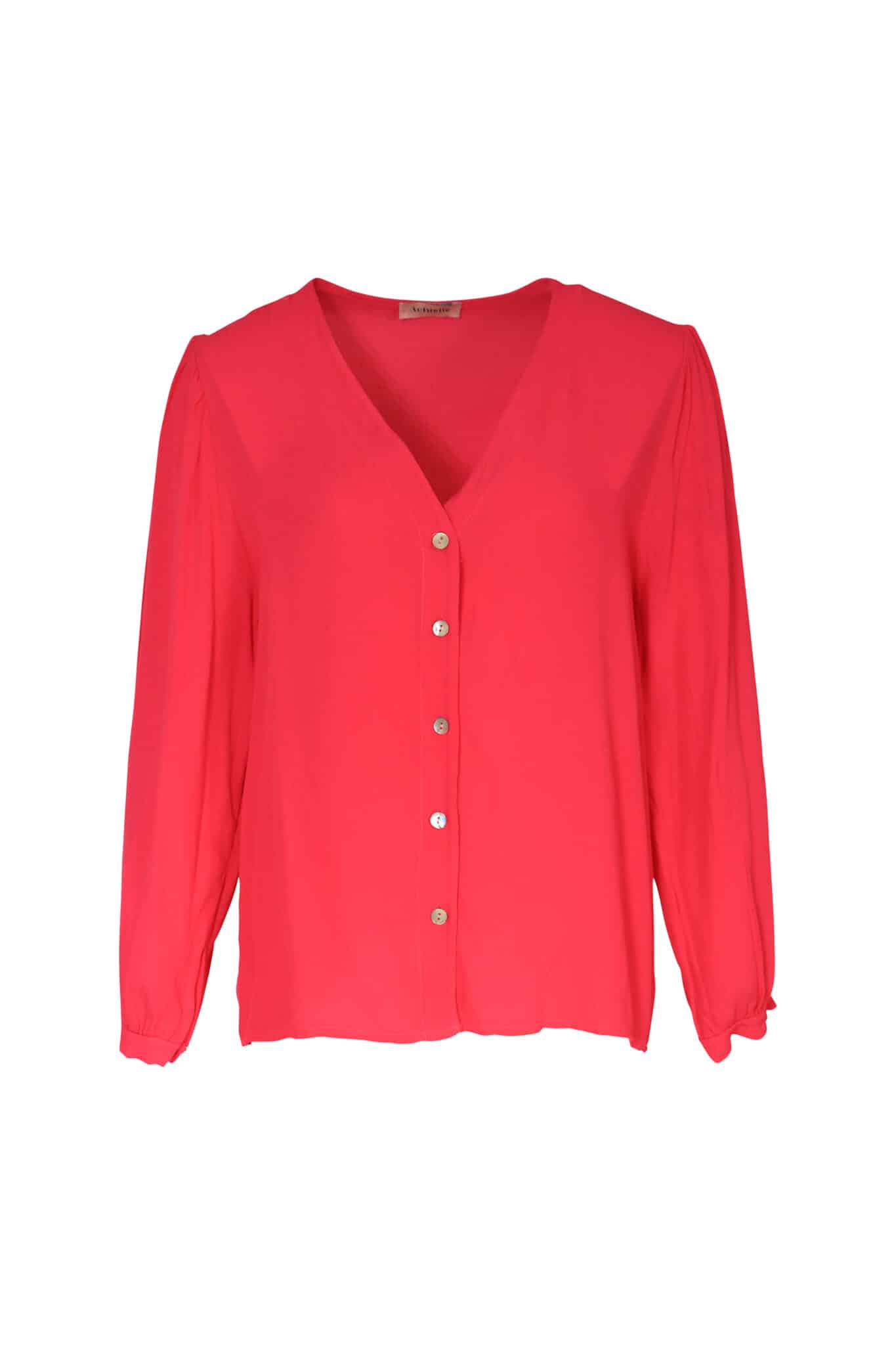 photo buste blouse ML col v unie boutons