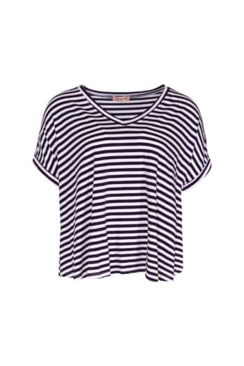 Photo Bust Tshirt striped ample navy