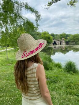 chapeau de paille imprimé summer rose