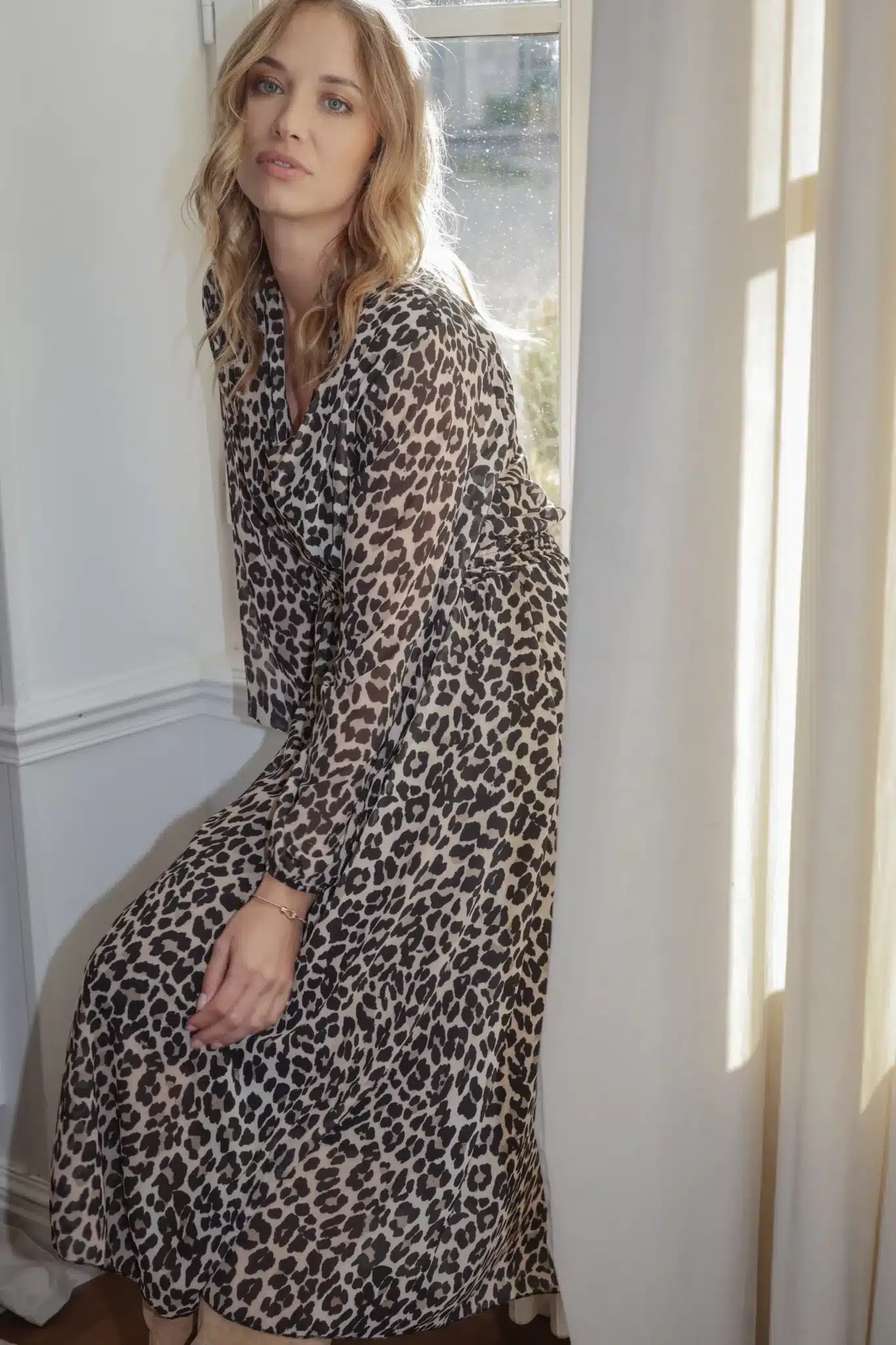 robe longue imprimé léopard zoom