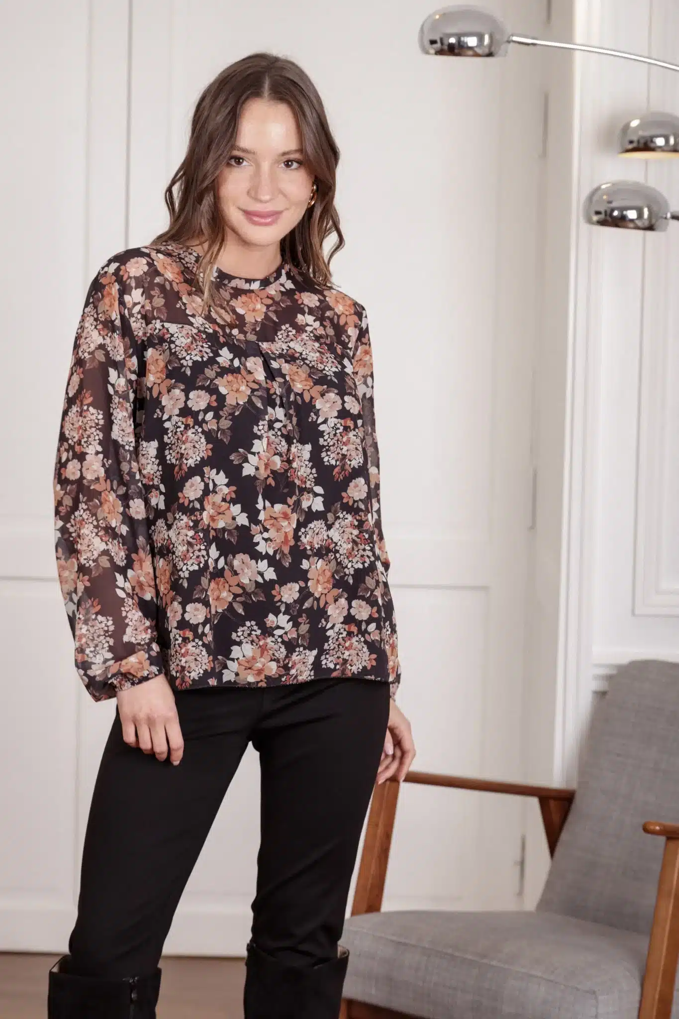 Autumn print blouse